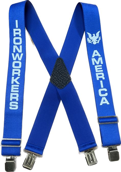 Suspender AAT-2006 Blue - IRONWORKERS & AMERICA Suspenders - Made in U – IronworkerTools.com