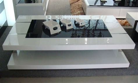 White High Gloss Coffee Table with Storage Ideas
