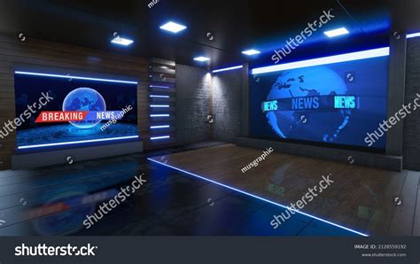 News Studio Backdrop Tv Shows On Stock Illustration 2128559192 ...