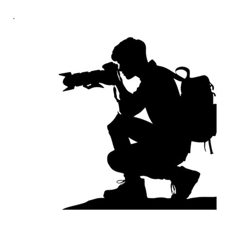 Premium Vector | Photographer man camera silhouette vector