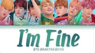 BTS (방탄소년단) - I'm Fine (Color Coded Lyrics Eng/Rom/Han/가사) Chords - ChordU