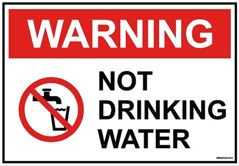 Not Drinking Water Sign - SafetyKore