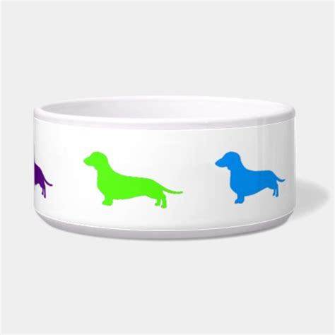 Rainbow Dachshund bowl Dog Food Bowls | Zazzle