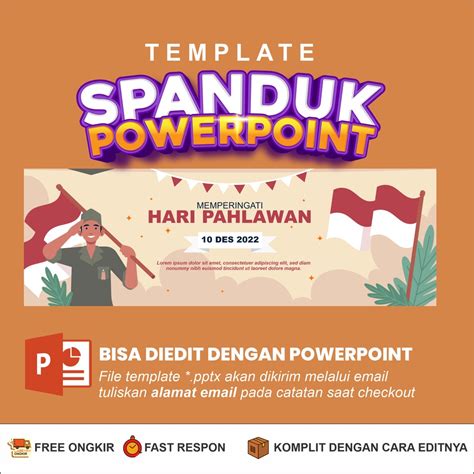 Jual Spanduk Hari Pahlawan 3x1 - template powerpoint mudah diedit-B-01 | Shopee Indonesia