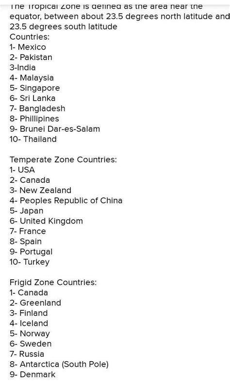 Which country is their in torrid zone temperet zone and in frigid zone - Brainly.in