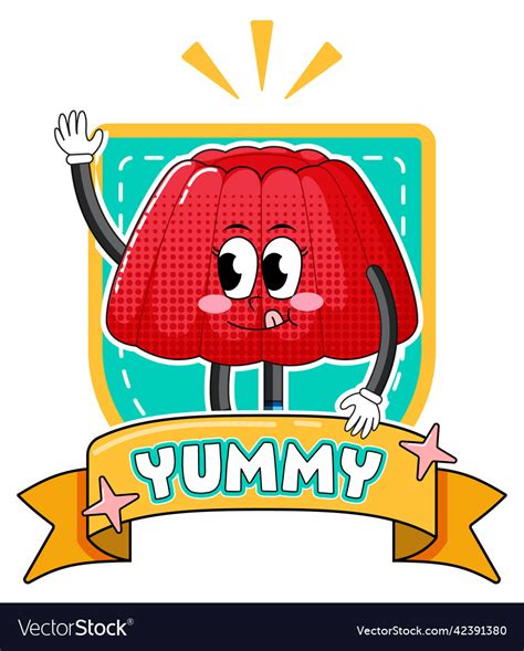 Funny jelly cartoon character Royalty Free Vector Image