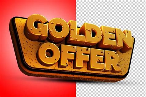 Premium PSD | Golden offer 3d rendering isolated | Offer, 3d rendering, Psd