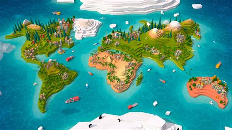 Cartooon Low Poly Earth Map :: Behance