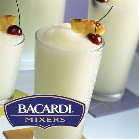 Perfect Piña Colada Cocktail ~~ Ingredients: 1 can of frozen BACARDI® Mixers Piña Colada Mix 1/2 ...