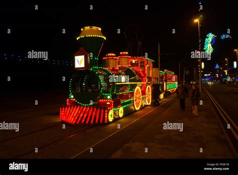 Blackpool illuminations tram Stock Photo - Alamy