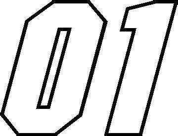 NASCAR Decals :: 01 Race Number Motor Font Decal / Sticker