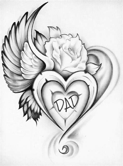 Dad tattoo idea | Heart tattoo designs, Sacred heart tattoos, Heart ...