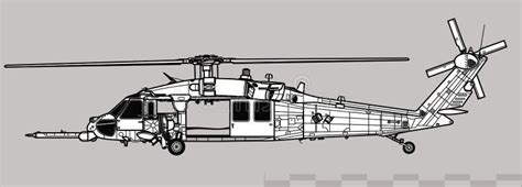 Sikorsky HH-60G Pave Hawk. Vector Drawing of Search and Rescue Helicopter Stock Vector ...