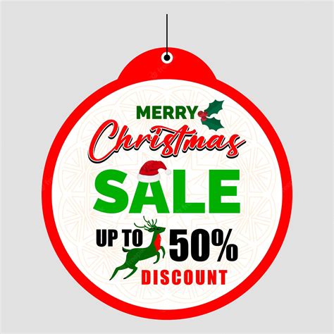 Premium Vector | Dangler design template for merry christmas sale up to ...