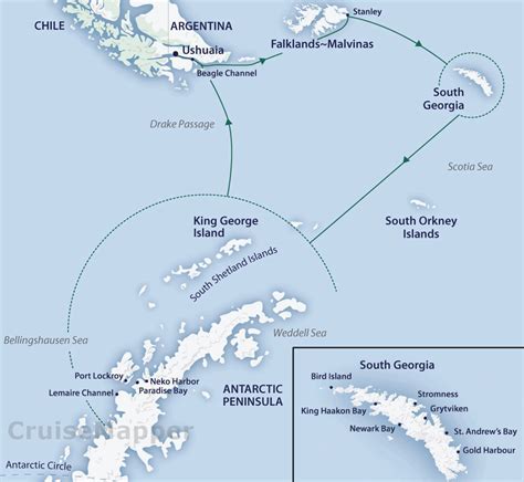 Antarctic Peninsula cruise port schedule | CruiseMapper