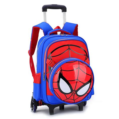 With Wheel Trolley Children School Backpacks Bags Mochilas Kids Trolley ...