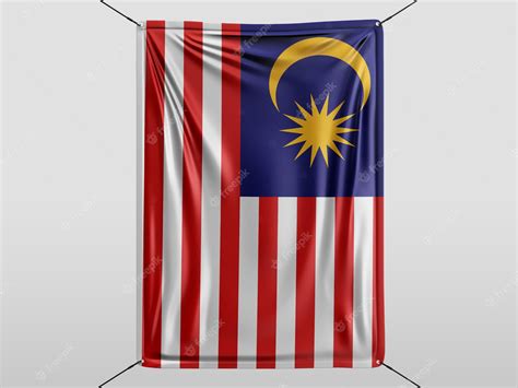 Premium Photo | Malaysia of 3d render flag isolated and white background