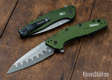 Kershaw Knives: Dividend - Olive Green Aluminum - Composite Blade