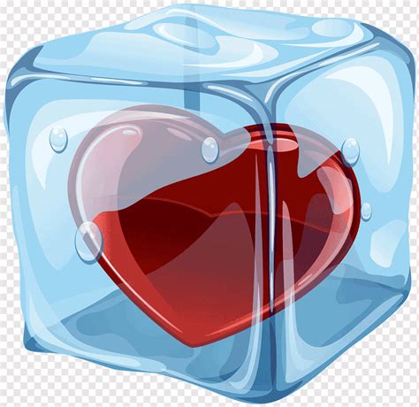 Ice Heart, ice cube, blue, heart, color png | PNGWing