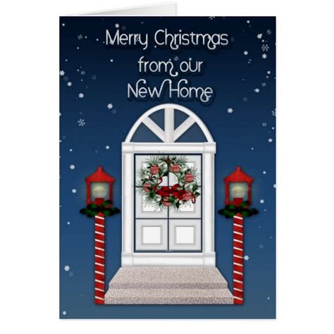 Christmas Door Address Change Greeting Card | Zazzle