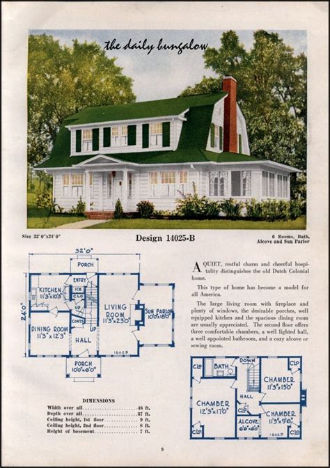 1925-26 C. L. Bowes House Plans | Dutch colonial homes, Dutch colonial exterior, Colonial house