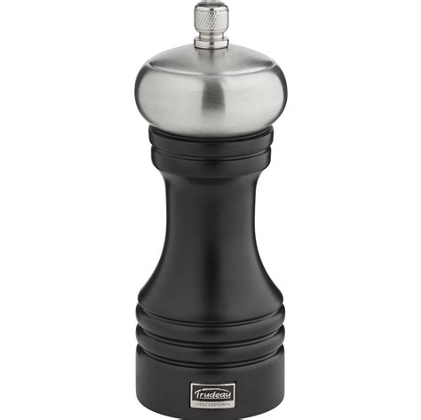 6-Inch Professional Pepper Mill Black & Stainless Steel