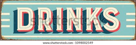 Vintage Style Vector Metal Sign Drinks Stock Vector (Royalty Free ...