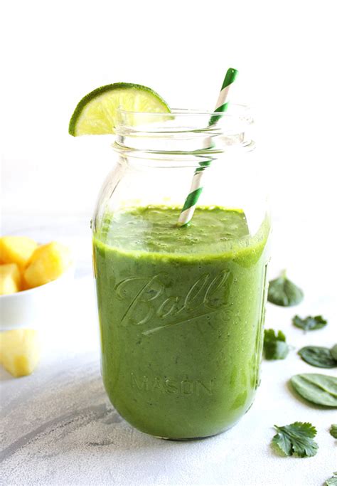 Super Green Pineapple Lime Cilantro Smoothie - Robust Recipes