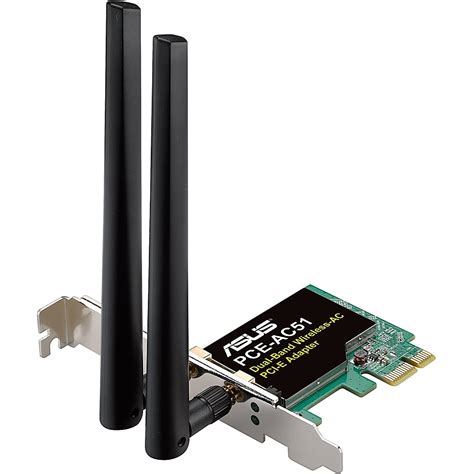 ASUS Dual-Band AC750 Wireless PCI Express Network Card Black PCEAC51 ...