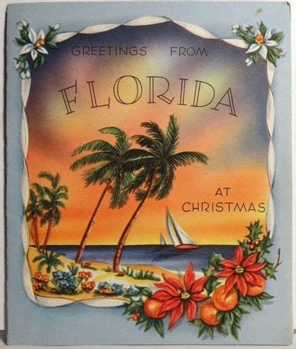 40s Greetings From Florida Vintage Christmas Card by Glenda Neilson | Florida christmas, Vintage ...