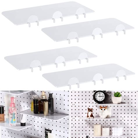 Buy 4 Pack Pegboard Shelves Peg Board Organizer Shelves Pegboard ...