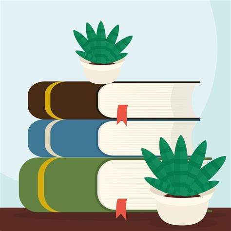 books and plants 4628542 Vector Art at Vecteezy