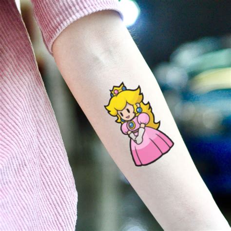 Princess Peach Temporary Tattoo Sticker - OhMyTat