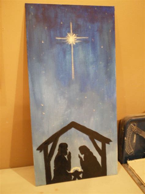 nativity scene | Nativity painting, Native art, Canvas art