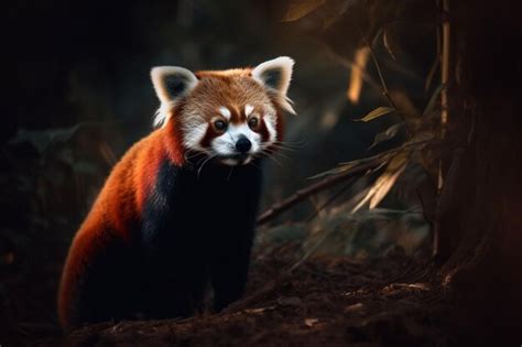 Premium AI Image | A red panda in the forest