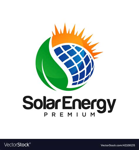 Creative solar energy logo design template Vector Image