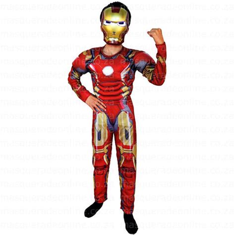 Masquerade Costume Hire – Kid's Iron Man Inspired Muscle Costume