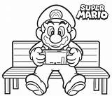 Mario Playing Game Coloring Page  Free Printable Pages For Kids sketch template