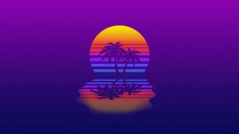 1920x1080 Resolution Sunset Retrowave Synthwave 1080P Laptop Full HD Wallpaper - Wallpapers Den