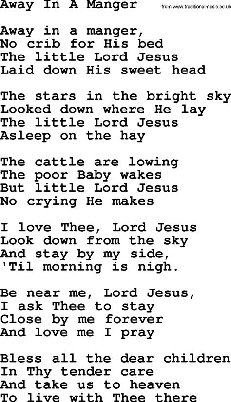 Joan Baez song - Away In A Manger, lyrics