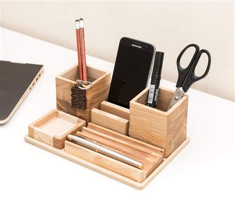 Wooden Desk Organizer - Big Table Organizer - Wooden Office Organizer - Desk Organization ...