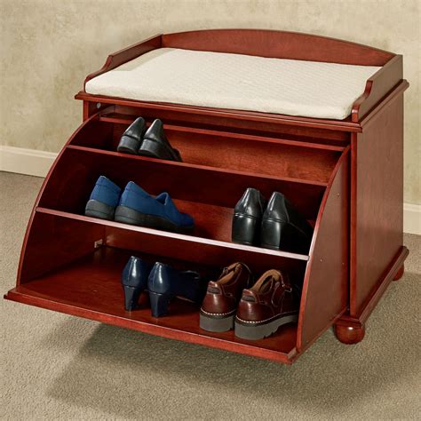 Aubrie Wooden Shoe Storage Bench | Bench with shoe storage, Shoe storage, Storage bench