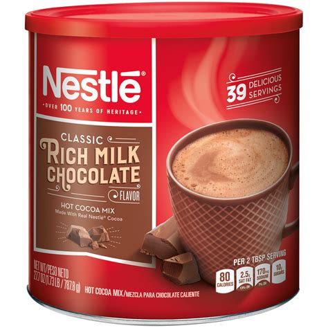 NESTLE Rich Milk Chocolate Hot Cocoa Mix 27.7 oz. Canister - Walmart.com