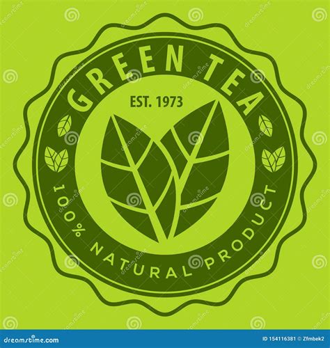 Green Tea Logo Design Template. Vector Stock Vector - Illustration of ...