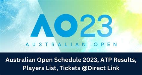 Australian Open Schedule 2023, ATP Results, Players List, Tickets ...