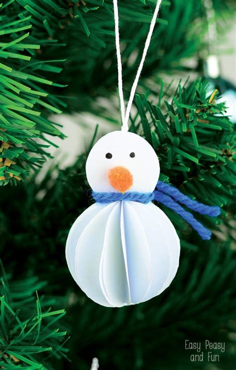 Simple Snowman Ornament - Kid Made Christmas Ornament - Easy Peasy and Fun