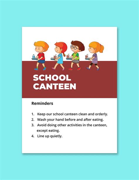 School Canteen Signage Template in PSD, Illustrator, Word - Download | Template.net