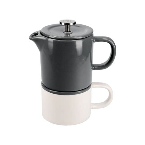 Two Tone One Cup Cafetiere Grey By Distinctly Living