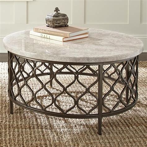 Pin by glocher on Home | Stone coffee table, Metal base coffee table, Round coffee table
