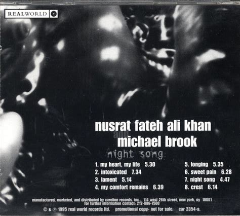 Nusrat Fateh Ali Khan & Michael Brook - Night Song (1996, CD) | Discogs